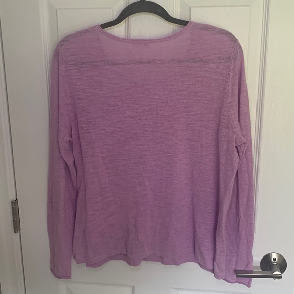 J Jill Linen/Cotton blend pink/ lavender crewneck lightweight sweater size small - Picture 2 of 7